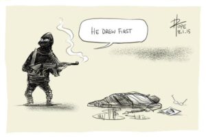 Reacții.  Autor: David Pope